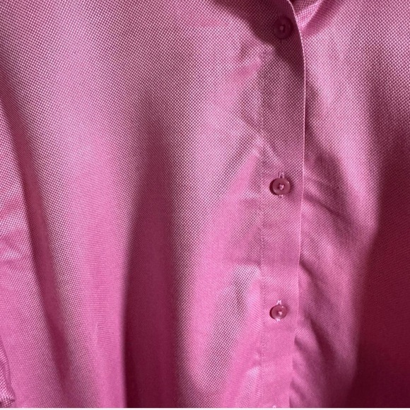 Talbots Pink Wrinkle Resistant Button Up Shirt Size 14 Long Sleeve Blouse - Picture 4 of 4